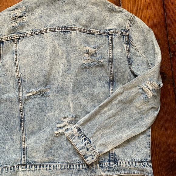 Fashion Nova Mens Denim Jacket Size XXL Acid Wash - Picture 8 of 8